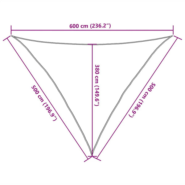 Sonnensegel 160 g/m² Taupe 5x5x6 m HDPE