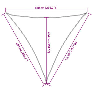 Sonnensegel 160 g/m² Taupe 6x6x6 m HDPE