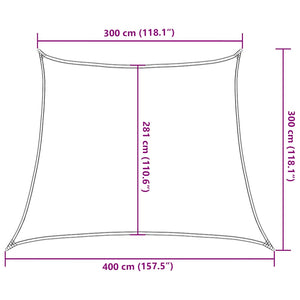 Sonnensegel 160 g/m² Taupe 3/4x3 m HDPE