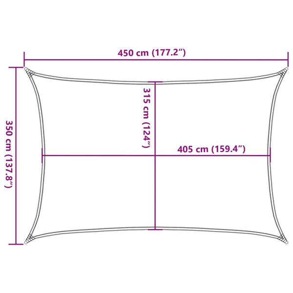 Sonnensegel 160 g/m² Dunkelgrün 3,5x4,5 m HDPE