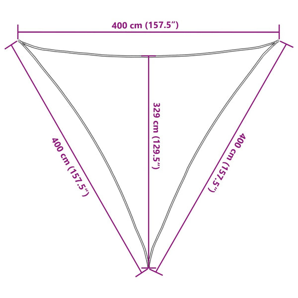 Sonnensegel 160 g/m² Dunkelgrün 4x4x4 m HDPE