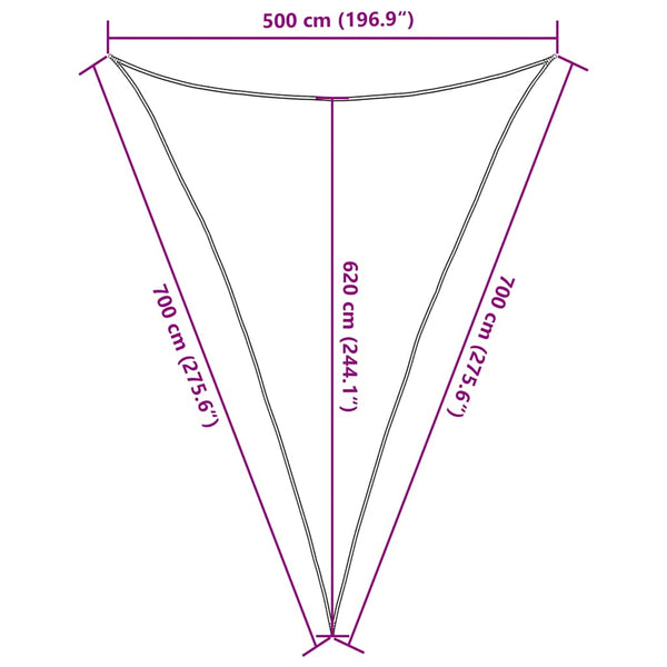 Sonnensegel 160 g/m² Dunkelgrün 5x7x7 m HDPE