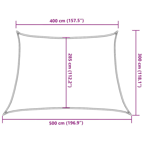 Sonnensegel 160 g/m² Trapezform Dunkelgrün 4/5x3 m HDPE