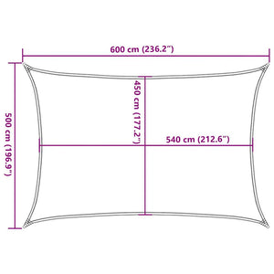 Sonnensegel 160 g/m² Rechteckig Blau 5x6 m HDPE
