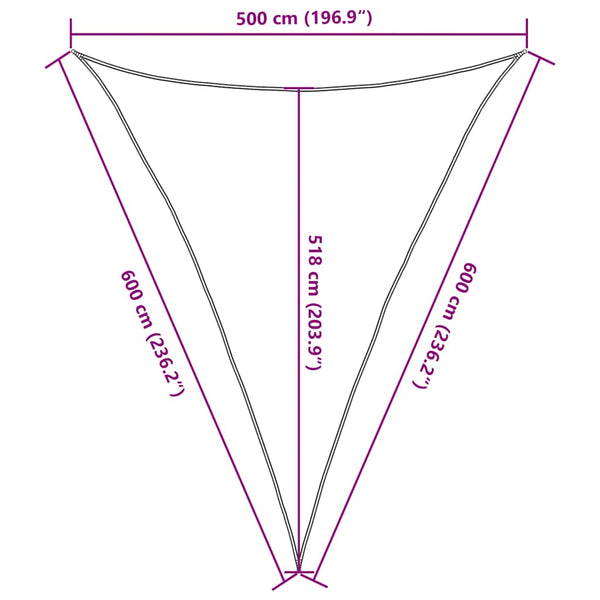 vidaXL Voile d'ombrage triangulaire bleu 160 g/m² 5x6x6 m PEHD
