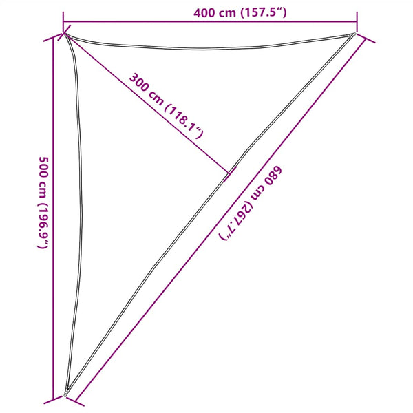 Sonnensegel 160 g/m² Dreieckig Blau 4x5x6,8 m HDPE