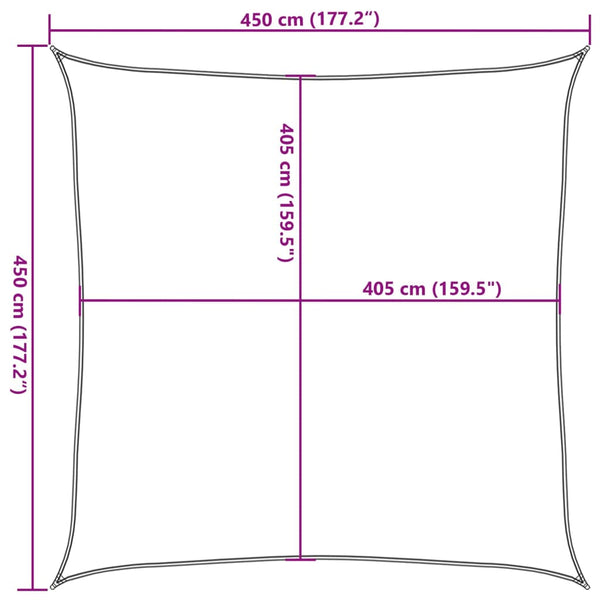 Sonnensegel 160 g/m² Quadratisch Gelb 4,5x4,5 m HDPE