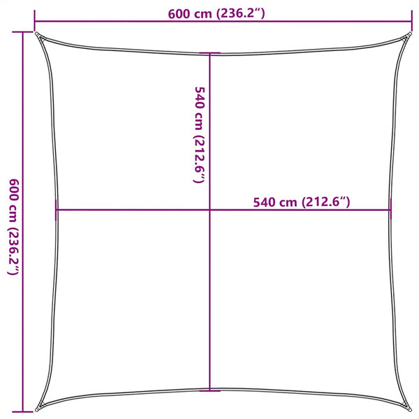Sonnensegel 160 g/m² Quadratisch Gelb 6x6 m HDPE