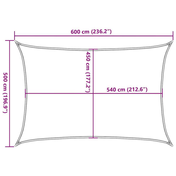 Sonnensegel 160 g/m² Rechteckig Gelb 5x6 m HDPE