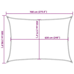 Sonnensegel 160 g/m² Rechteckig Gelb 5x7 m HDPE
