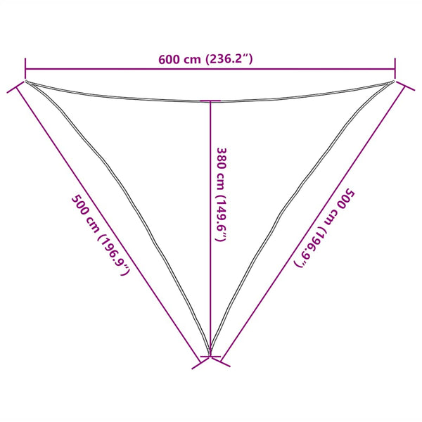 vidaXL Voile d'ombrage 160 g/m² Triangulaire Jaune 5x5x6 m HDPE