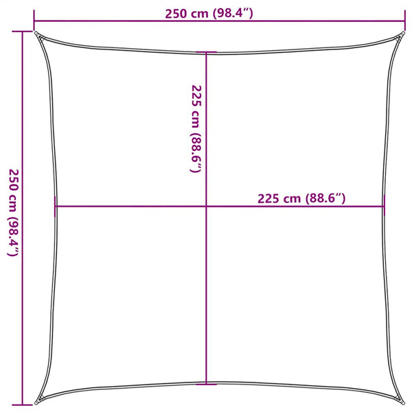 Sonnensegel 160 g/m² Rot 2,5x2,5 m HDPE