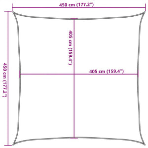 Sonnensegel 160 g/m² Rot 4,5x4,5 m HDPE