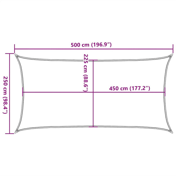 Sonnensegel 160 g/m² Rot 2,5x5 m HDPE