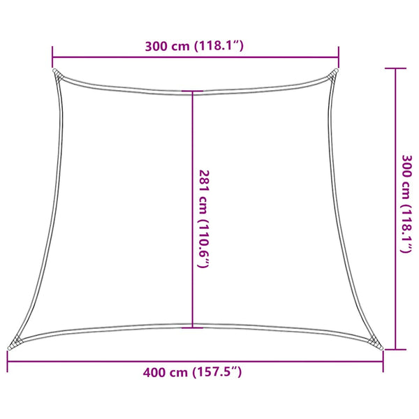 Sonnensegel 160 g/m² Rot 3/4x3 m HDPE