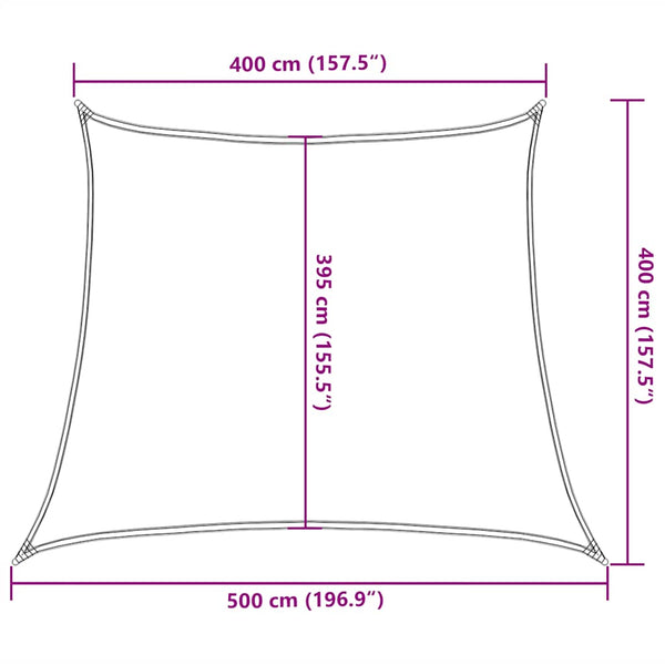 Sonnensegel 160 g/m² Rot 4/5x4 m HDPE