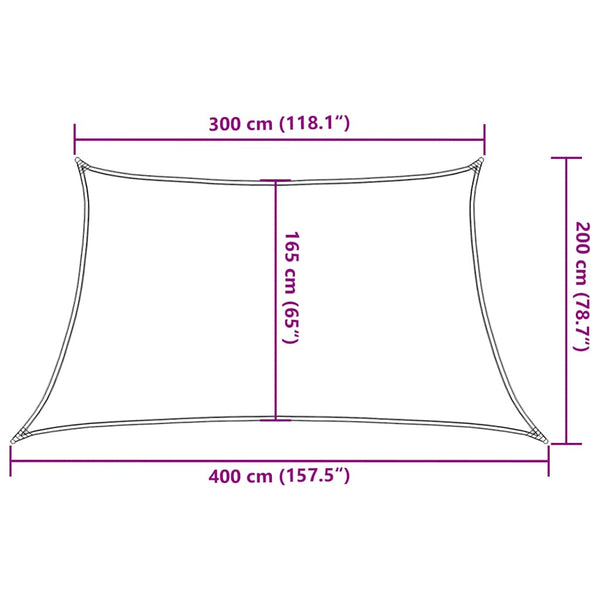 Sonnensegel 160 g/m² Trapezform Orange 3/4x2 m HDPE