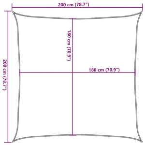 Sonnensegel 160 g/m² Schwarz 2x2 m HDPE