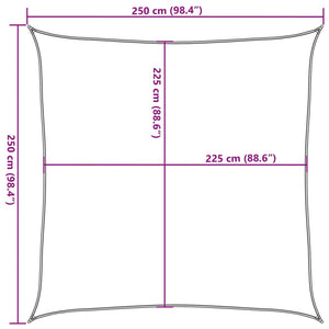 Sonnensegel 160 g/m² Schwarz 2,5x2,5 m HDPE