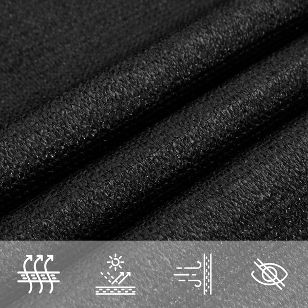 Sonnensegel 160 g/m² Schwarz 4x4 m HDPE