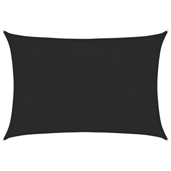 Sonnensegel 160 g/m² Schwarz 2x3 m HDPE