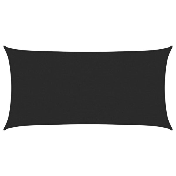 Sonnensegel 160 g/m² Schwarz 2x4 m HDPE