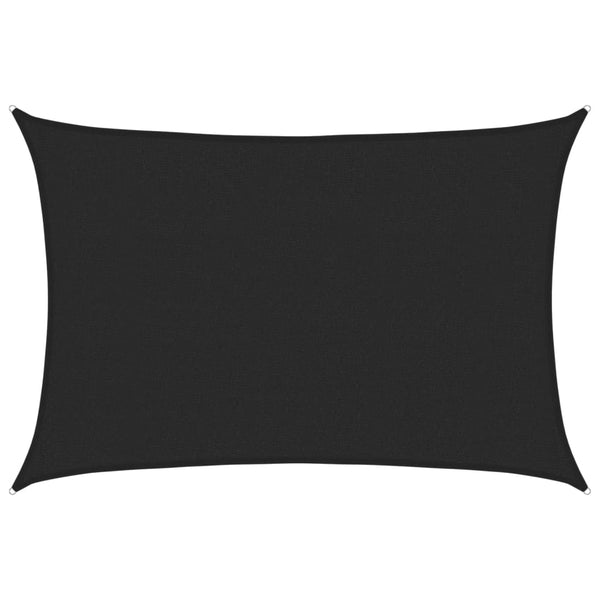 Sonnensegel 160 g/m² Schwarz 2,5x3,5 m HDPE