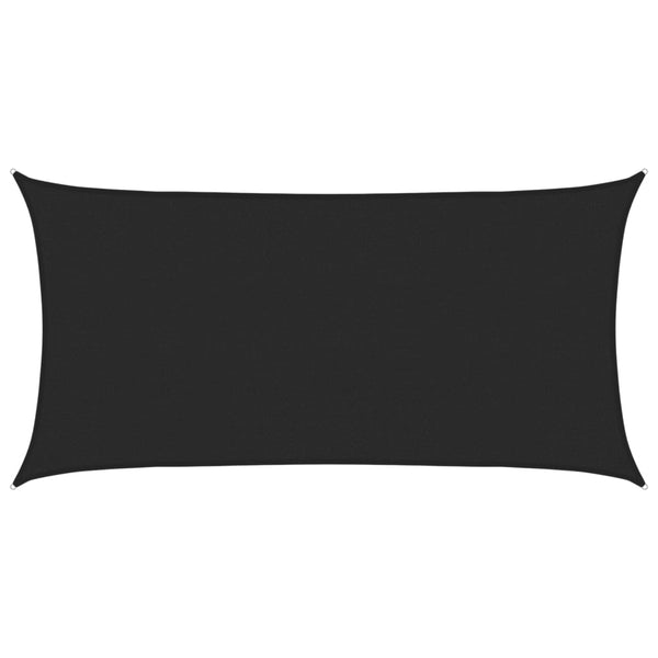 Sonnensegel 160 g/m² Schwarz 2,5x5 m HDPE