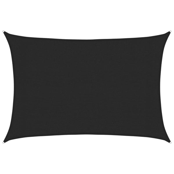 Sonnensegel 160 g/m² Schwarz 3x4 m HDPE
