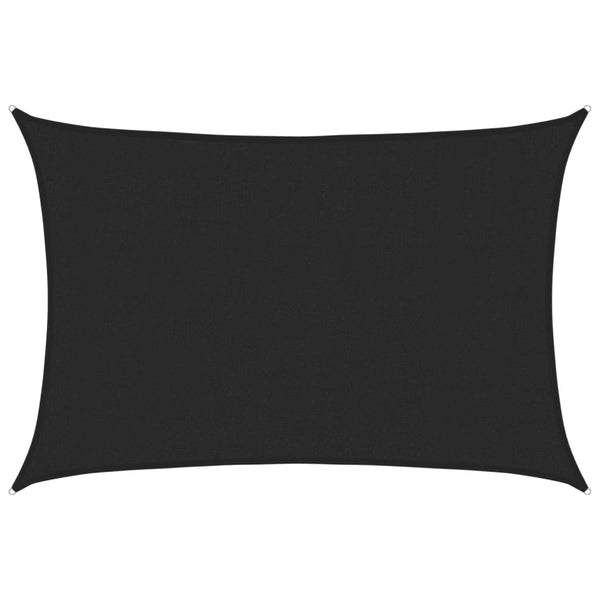 Sonnensegel 160 g/m² Schwarz 3x4,5 m HDPE