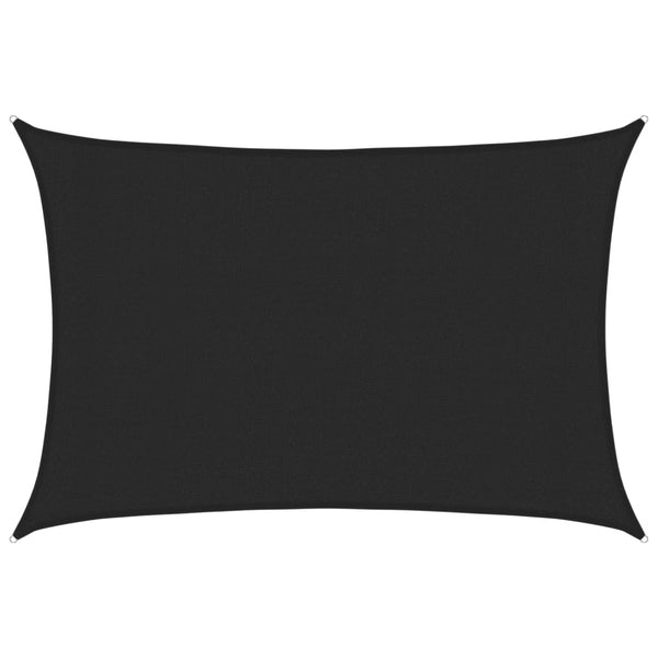 Sonnensegel 160 g/m² Schwarz 3x5 m HDPE