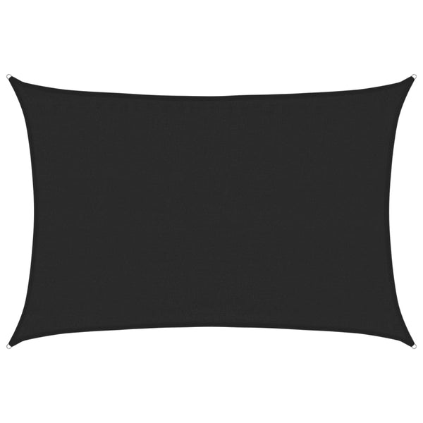 Sonnensegel 160 g/m² Schwarz 3,5x4,5 m HDPE