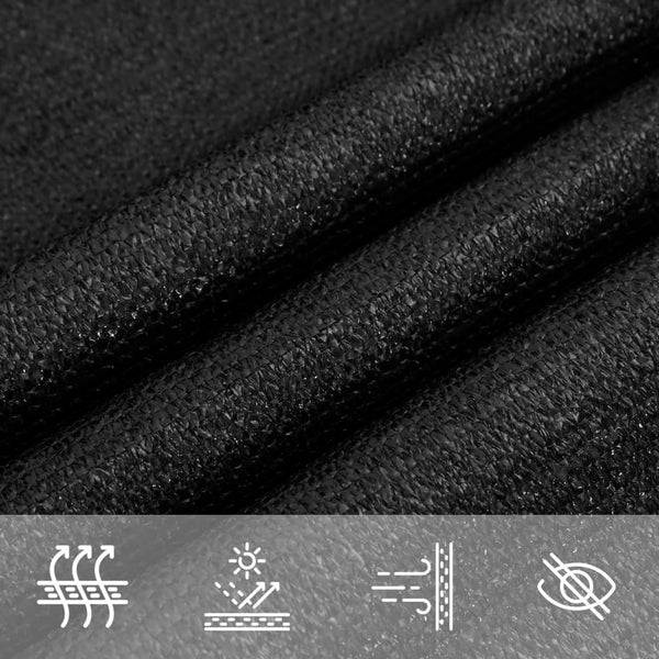 Sonnensegel 160 g/m² Schwarz 4x5 m HDPE