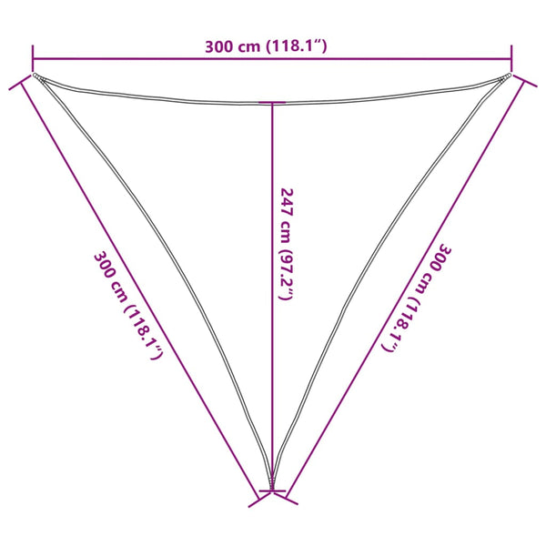 Sonnensegel 160 g/m² Schwarz 3x3x3 m HDPE
