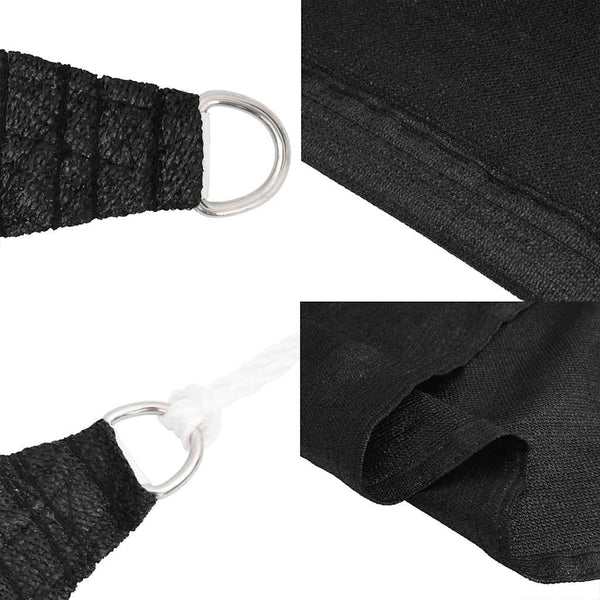 vidaXL Voile d'ombrage triangulaire noire 160 g/m² 3x4x4 m PEHD