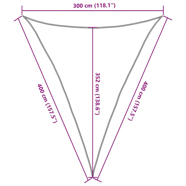 vidaXL Voile d'ombrage triangulaire noire 160 g/m² 3x4x4 m PEHD