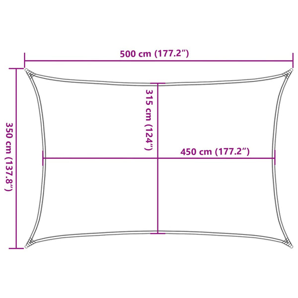 Sonnensegel 160 g/m² Braun 3,5x5 m HDPE