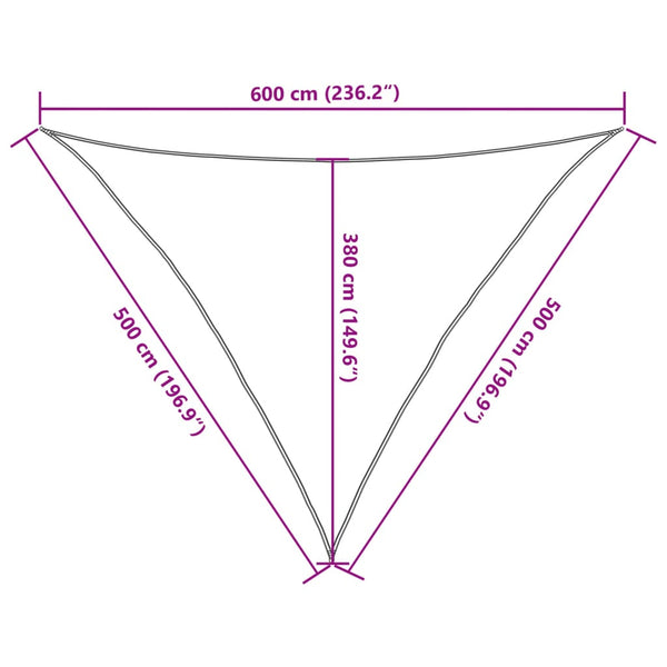 Sonnensegel 160 g/m² Braun 5x5x6 m HDPE