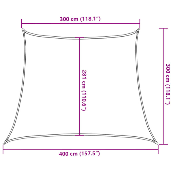 Sonnensegel 160 g/m² Braun 3/4x3 m HDPE