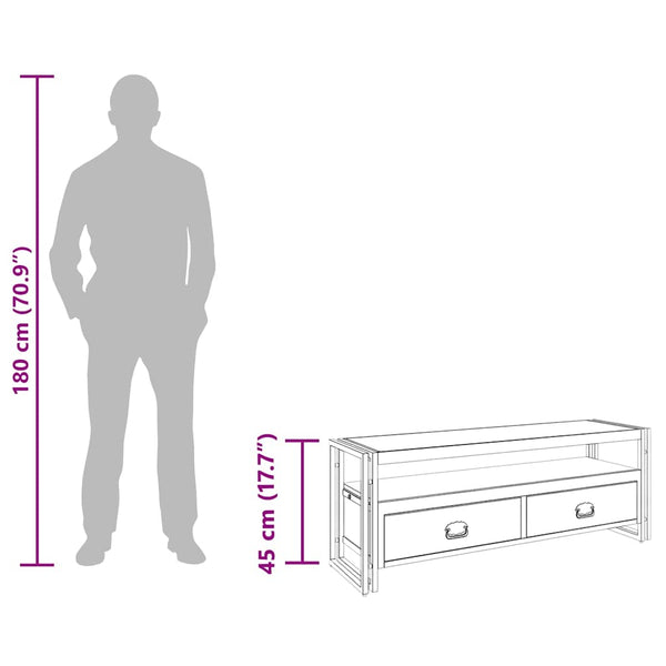 TV-Schrank Massivholz Honigfarben 120 cm