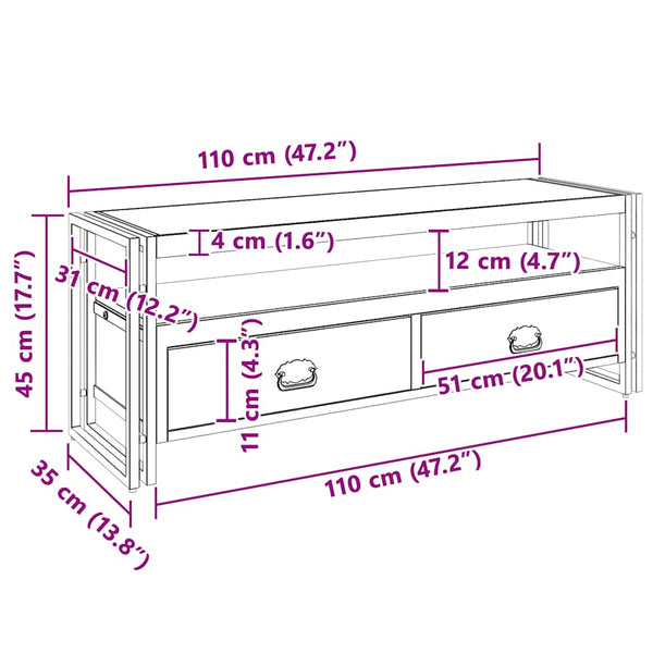 TV-Schrank Massivholz Honigfarben 120 cm
