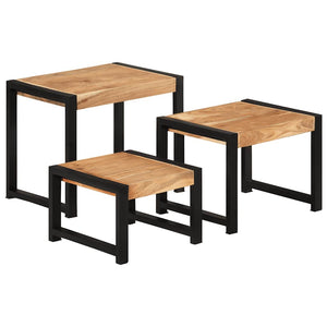 Satztische 3er Set Massivholz