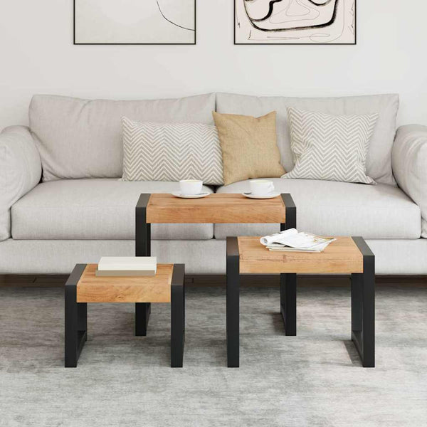 Satztische 3er Set Massivholz
