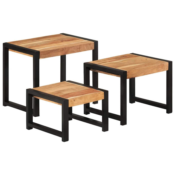 Satztische 3er Set Massivholz