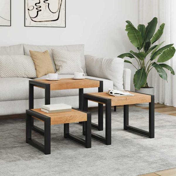 Satztische 3er Set Massivholz