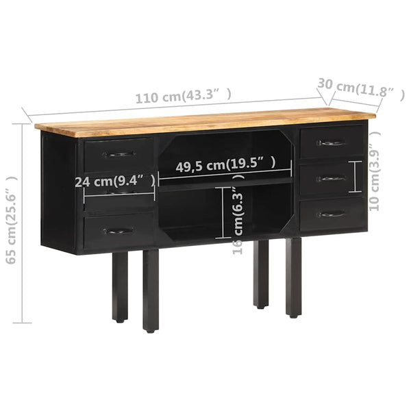 Sideboard aus Mango-Holz und Stahl, 110 cm