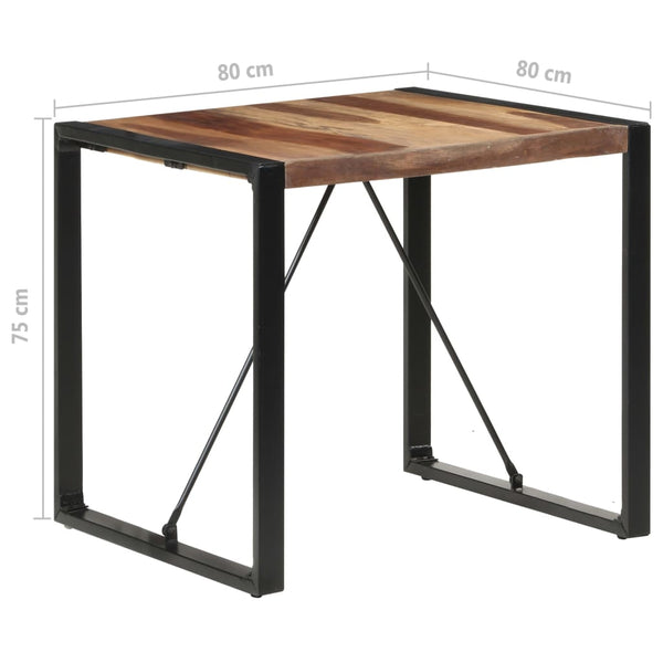 vidaXL Table de salle à manger 80x80x75 cm en bois massif