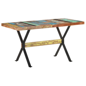 vidaXL Table de salle à manger 140x70x76 cm bois de récupération massif