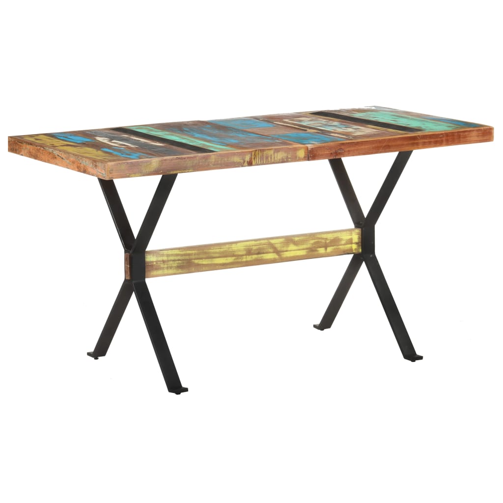vidaXL Table de salle à manger 140x70x76 cm bois de récupération massif