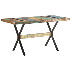 vidaXL Table de salle à manger 140x70x76 cm bois de récupération massif